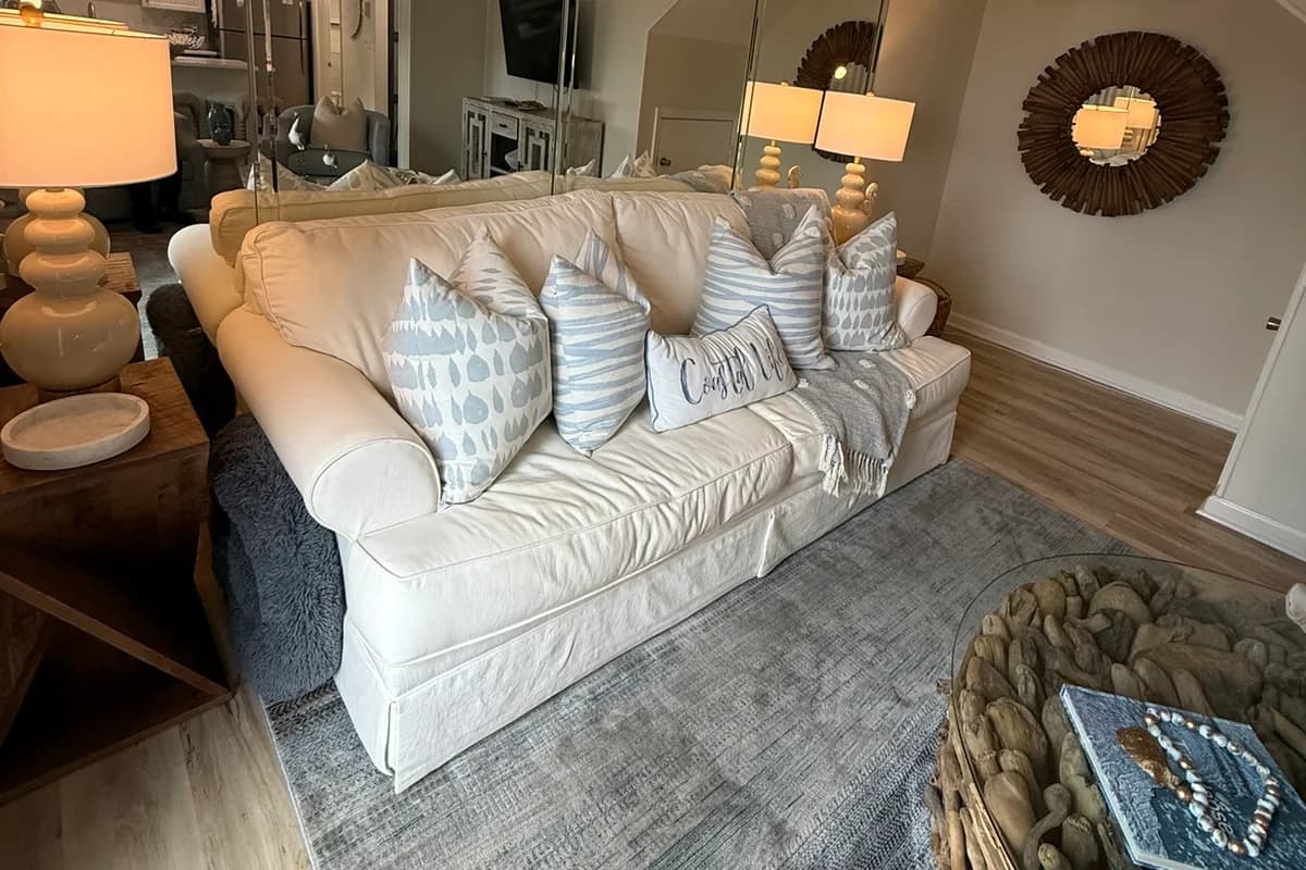 Furnished living room at Continental Port Florida